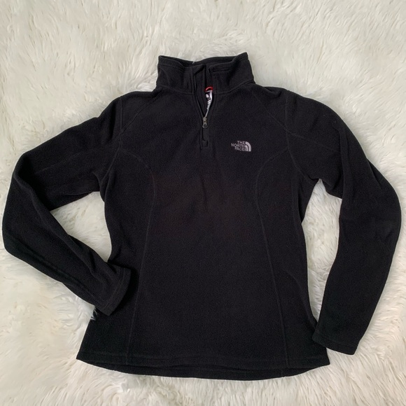 The North Face Tops - The North face Half Zip Black Fleece sweater  XS